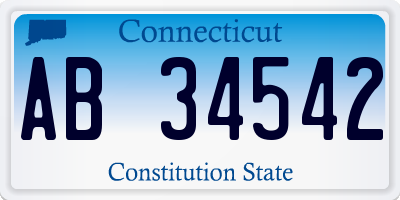 CT license plate AB34542