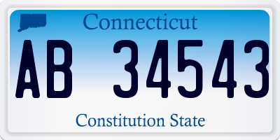 CT license plate AB34543