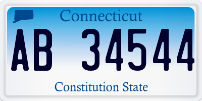 CT license plate AB34544