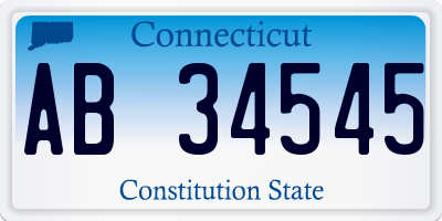 CT license plate AB34545