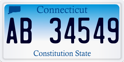 CT license plate AB34549