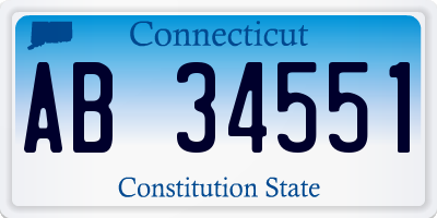 CT license plate AB34551