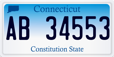 CT license plate AB34553