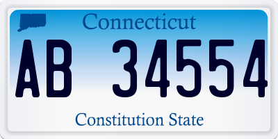 CT license plate AB34554