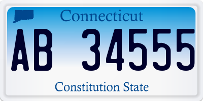 CT license plate AB34555