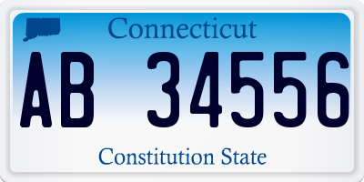 CT license plate AB34556