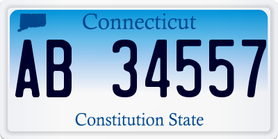 CT license plate AB34557