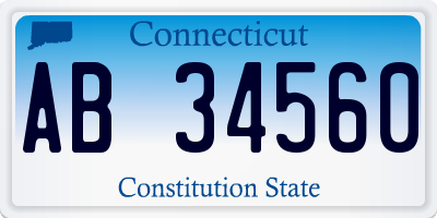 CT license plate AB34560