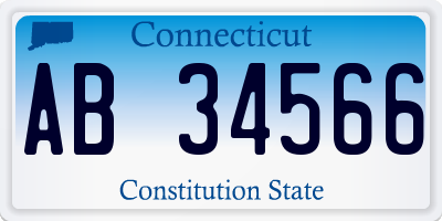 CT license plate AB34566