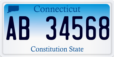 CT license plate AB34568