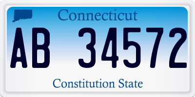 CT license plate AB34572