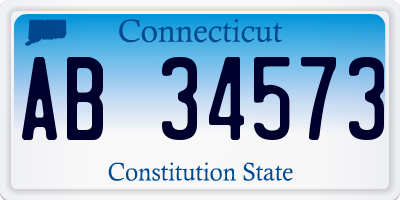 CT license plate AB34573