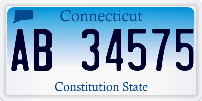 CT license plate AB34575