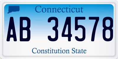 CT license plate AB34578