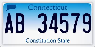 CT license plate AB34579