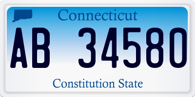 CT license plate AB34580