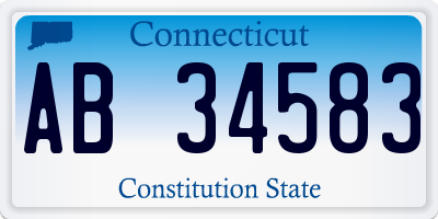 CT license plate AB34583