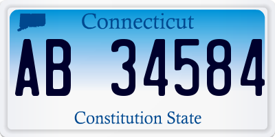 CT license plate AB34584