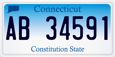 CT license plate AB34591