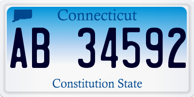 CT license plate AB34592