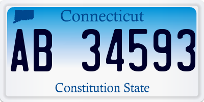 CT license plate AB34593