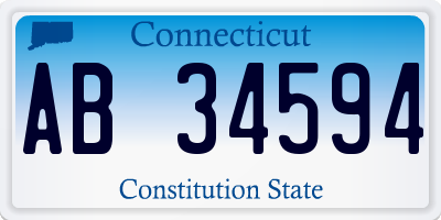 CT license plate AB34594