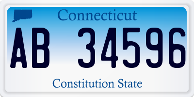 CT license plate AB34596