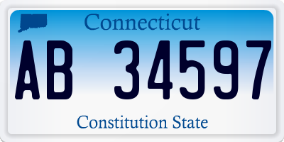 CT license plate AB34597