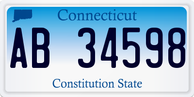 CT license plate AB34598