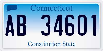 CT license plate AB34601