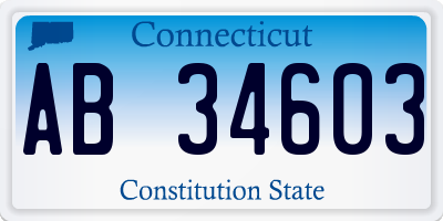 CT license plate AB34603