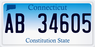 CT license plate AB34605