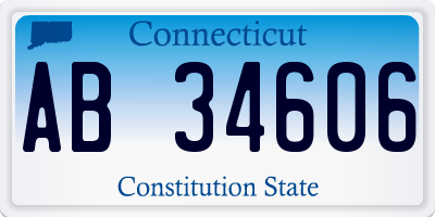 CT license plate AB34606