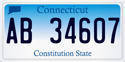 CT license plate AB34607