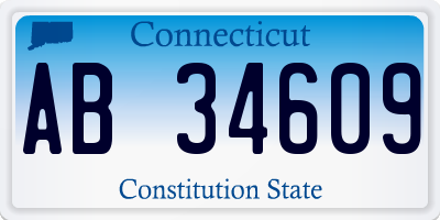 CT license plate AB34609