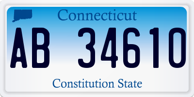 CT license plate AB34610