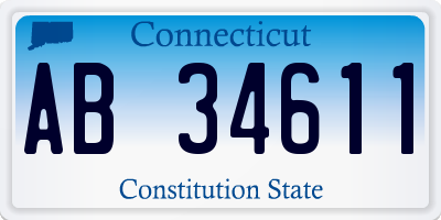 CT license plate AB34611