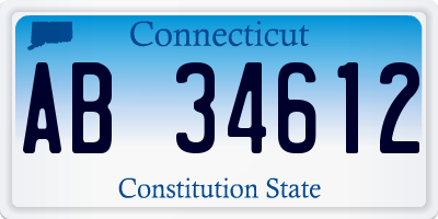 CT license plate AB34612