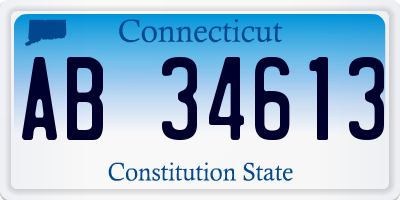 CT license plate AB34613