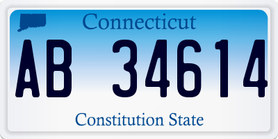 CT license plate AB34614