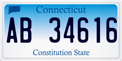 CT license plate AB34616