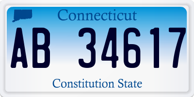 CT license plate AB34617