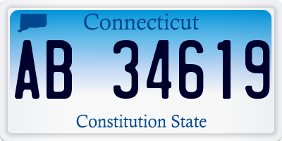 CT license plate AB34619