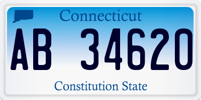 CT license plate AB34620