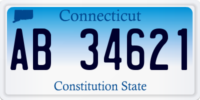 CT license plate AB34621