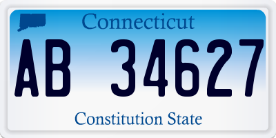 CT license plate AB34627