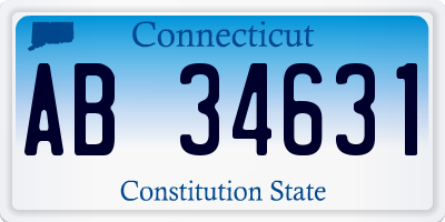 CT license plate AB34631