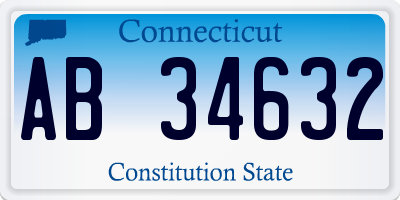 CT license plate AB34632