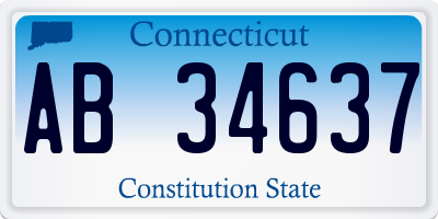 CT license plate AB34637