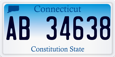 CT license plate AB34638